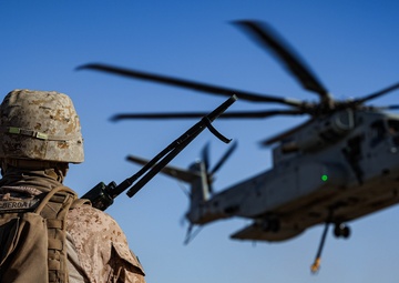 Helicopters perform an external lift