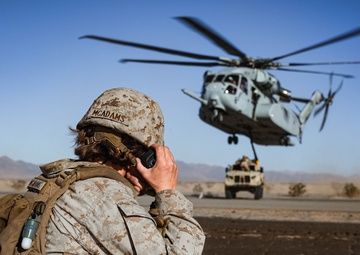Helicopters perform an external lift