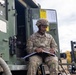 The 10th Mountain Division Sustainment Brigade help distribute water outside of the Watertown Municipal Arena to residents of Watertown, New York.