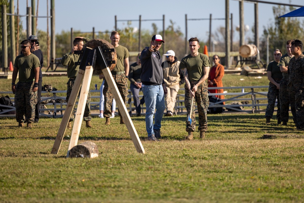 Marines of MARFORCOM participate in Camp Cogar Lumberjack Tournament