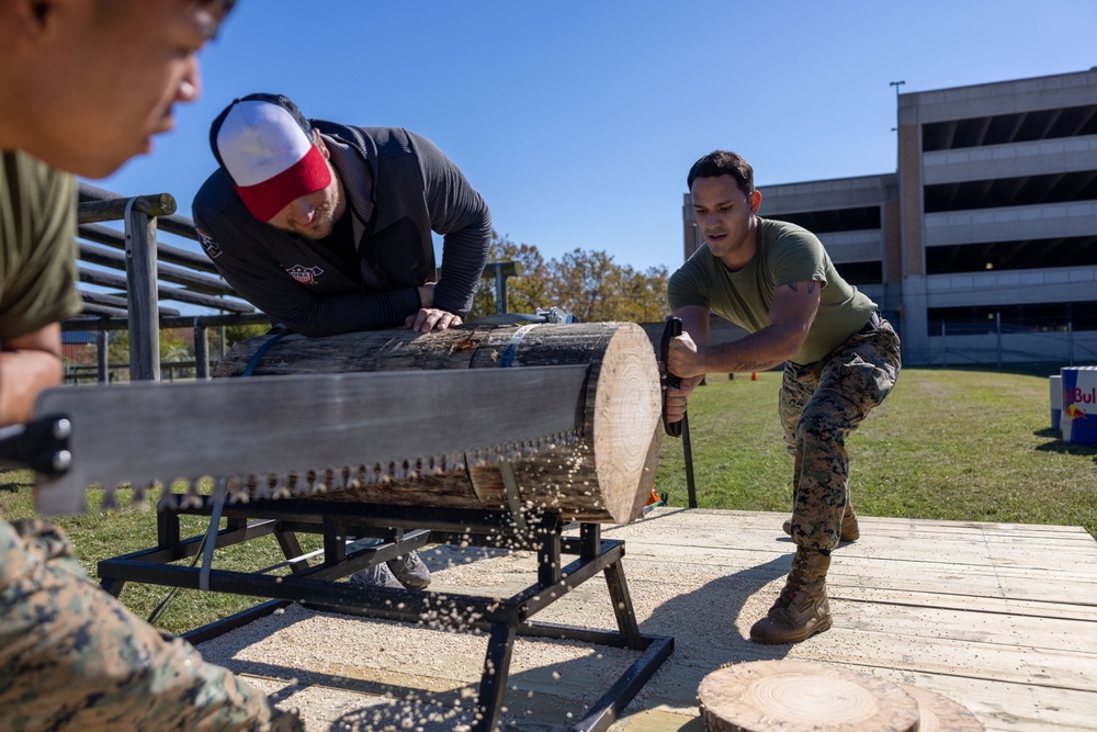 Marines of MARFORCOM participate in Camp Cogar Lumberjack Tournament