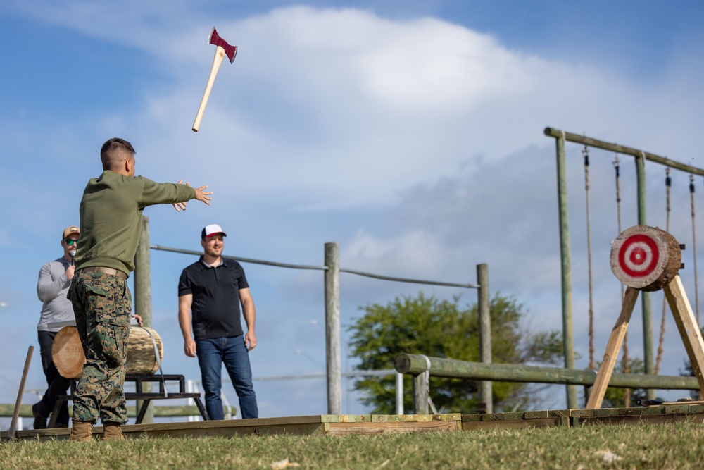 Marines of MARFORCOM participate in Camp Cogar Lumberjack Tournament