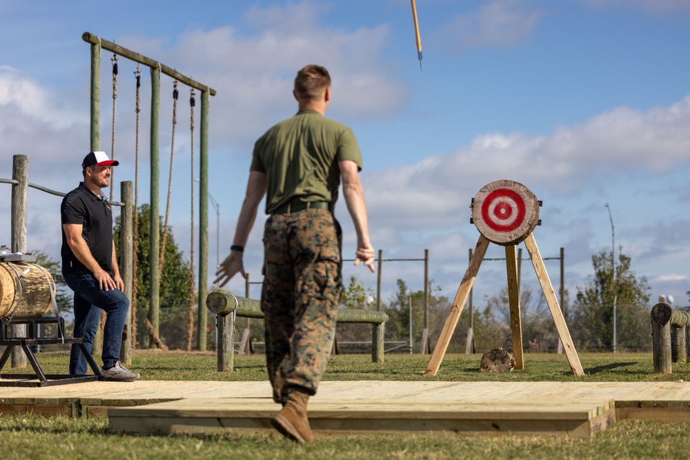 Marines of MARFORCOM participate in Camp Cogar Lumberjack Tournament