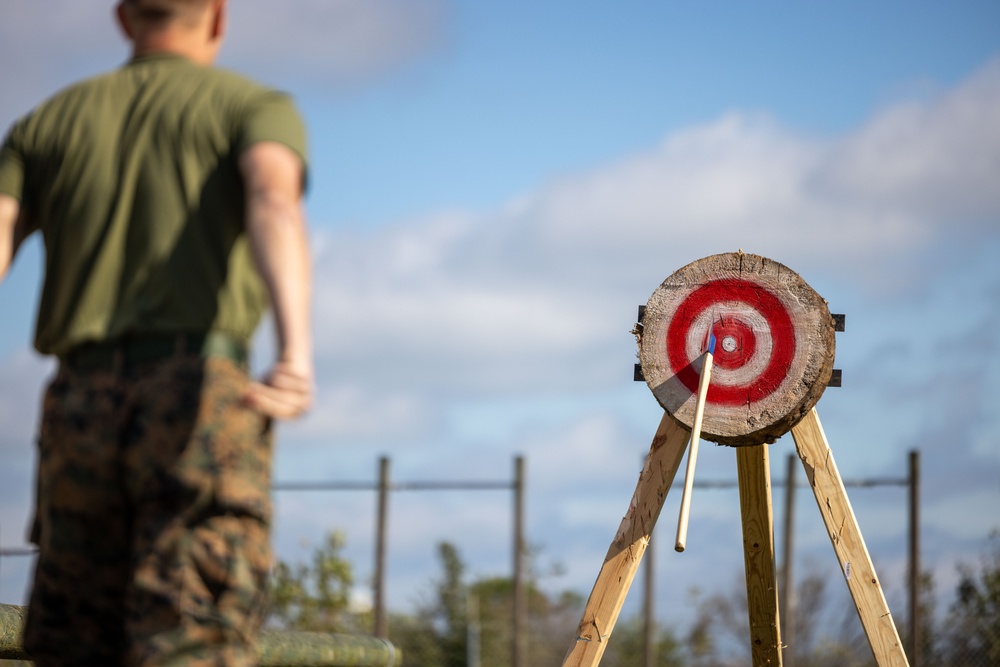 Marines of MARFORCOM participate in Camp Cogar Lumberjack Tournament