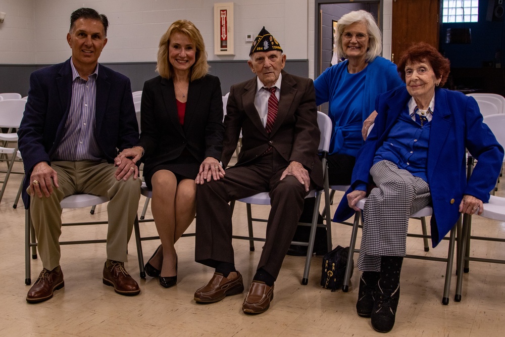 3rd Infantry Division WWII Veteran receives the insignia of Knight of the Legion of Honor