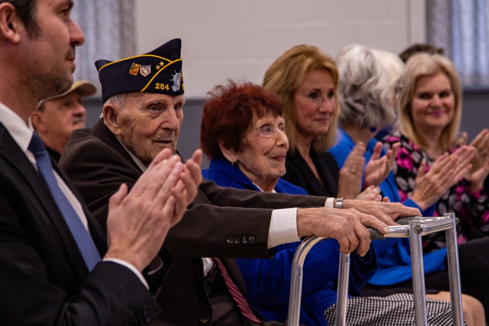 3rd Infantry Division WWII Veteran receives the insignia of Knight of the Legion of Honor