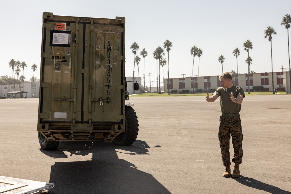 MRF-SEA Marines palletize gear for embarkation