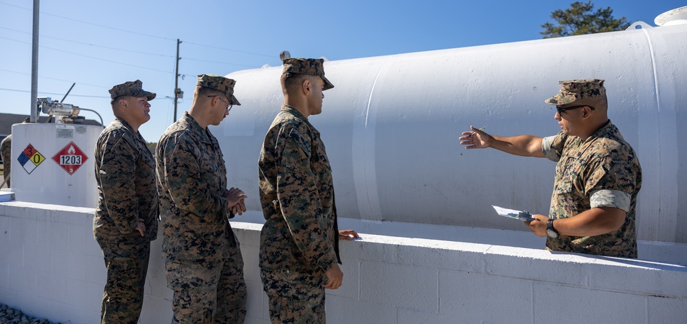 U.S. Marines with Marine Wing Support Squadron (MWSS) 271 train at Coastal Carolina Regional Airport