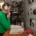 USS Ronald Reagan (CVN 76) Sailor monitors the catapult launch system