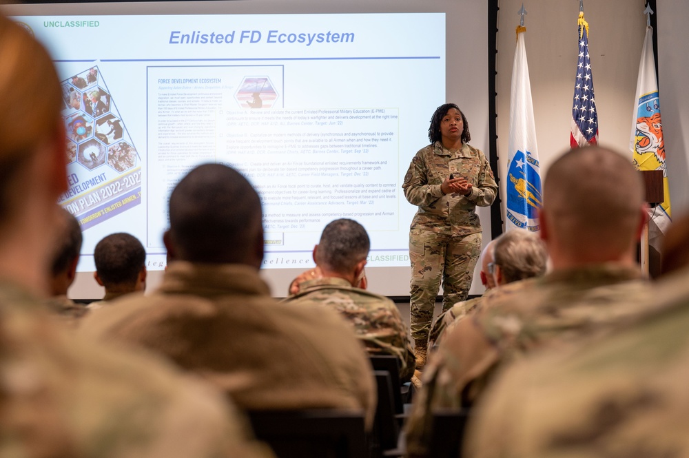 Chief Master Sgt. Pollard visits 102nd Intelligence Wing