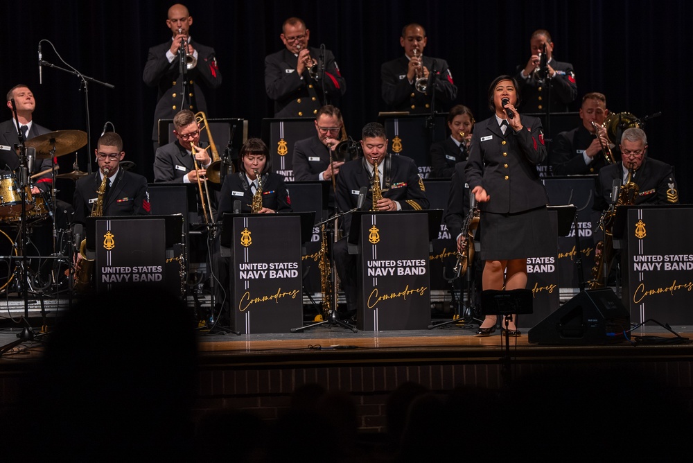 The US Navy Band Commodores perform at West Forsyth High Schoo