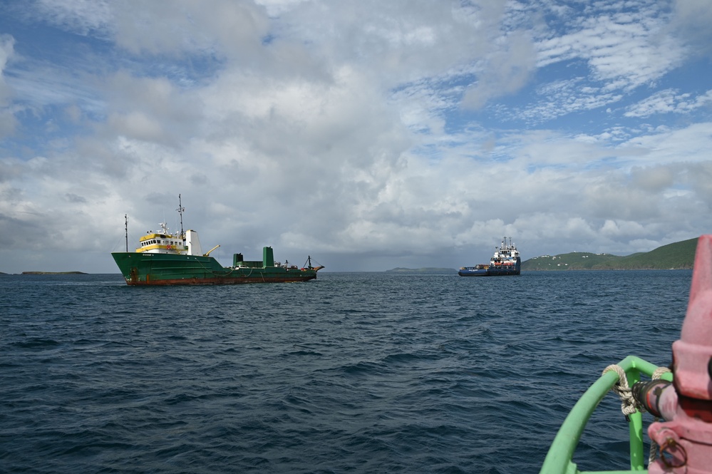 Fuel removal operations begin for Bonnie G off St. Thomas 