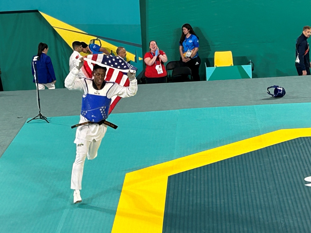 Spc. Khalfani Harris wins Pan American gold in taekwondo