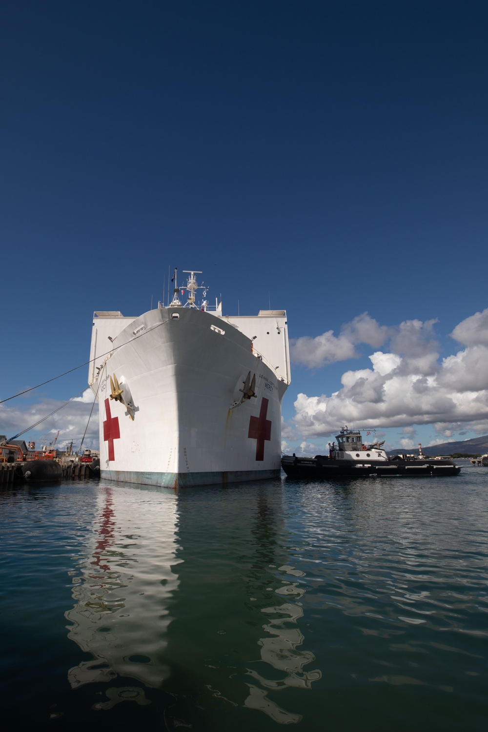 USNS Mercy Departs Pearl Harbor.