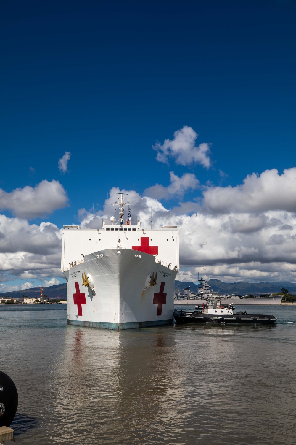 USNS Mercy Departs Pearl Harbor.