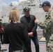 Jonathan Kaplan, U.S. Ambassador to Singapore, and other distinguished guests visit the Arleigh Burke-class guided-missile destroyer USS Rafael Peralta (DDG 115)