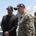 Jonathan Kaplan, U.S. Ambassador to Singapore, and other distinguished guests visit the Arleigh Burke-class guided-missile destroyer USS Rafael Peralta (DDG 115)