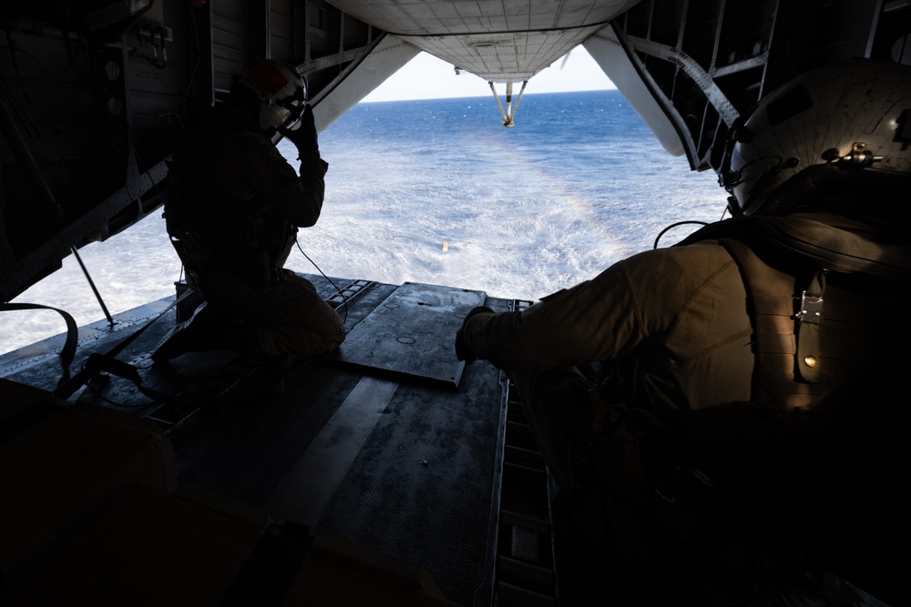 USS Bataan drops ALTO buoy from CH-53