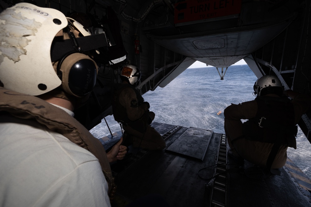 USS Bataan drops ALTO buoy from CH-53