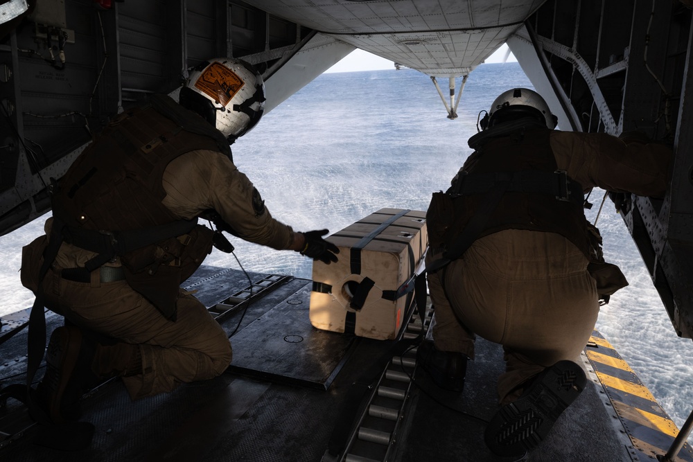USS Bataan drops ALTO buoy from CH-53