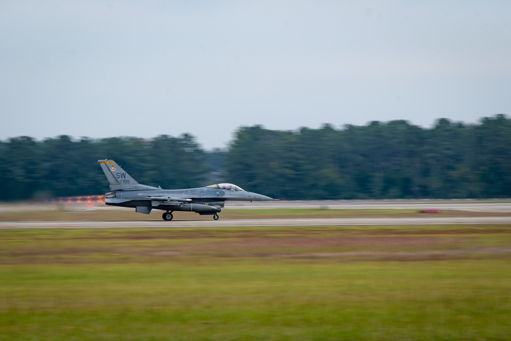 Tiger takeoff; 79th Fighter Squadron perform aerial training