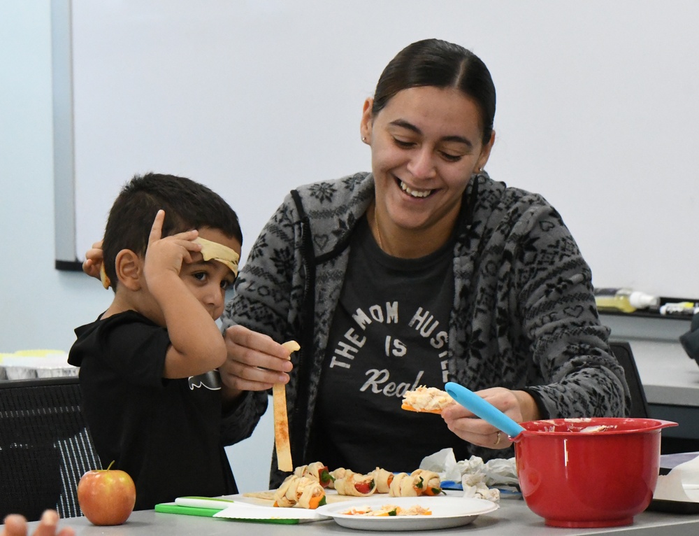 Making spooky snacks with Fort Drum’s Family Advocacy Program