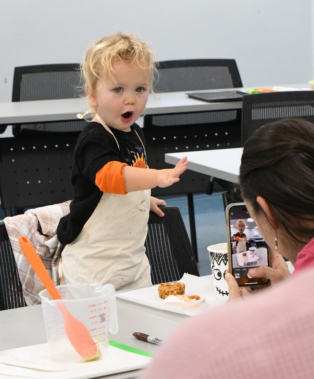 Making spooky snacks with Fort Drum’s Family Advocacy Program