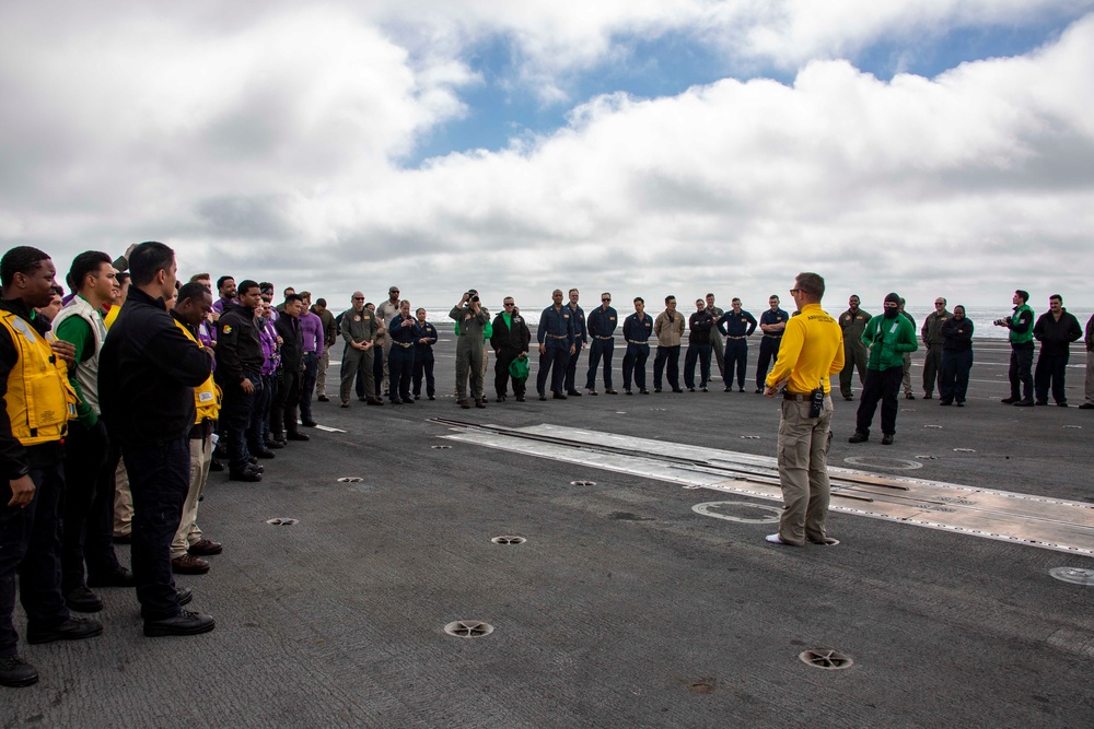 Abraham Lincoln conducts a boot shoot on the flight deck