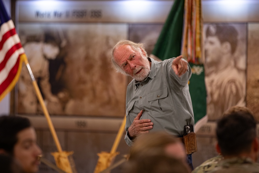 Medal of Honor recipient Drew Dix speaks to 5th SFG(A) Soldiers