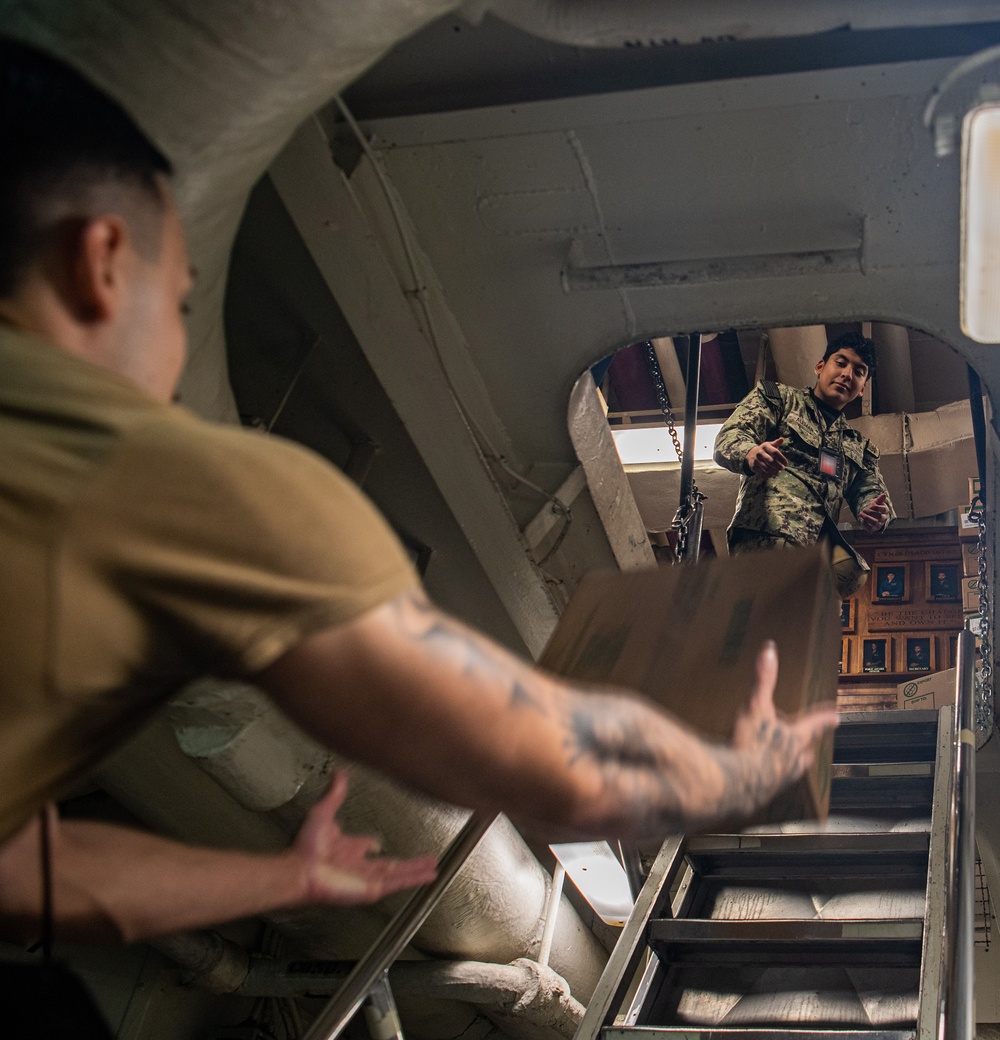 U.S. Navy Sailors Stocks The Galley