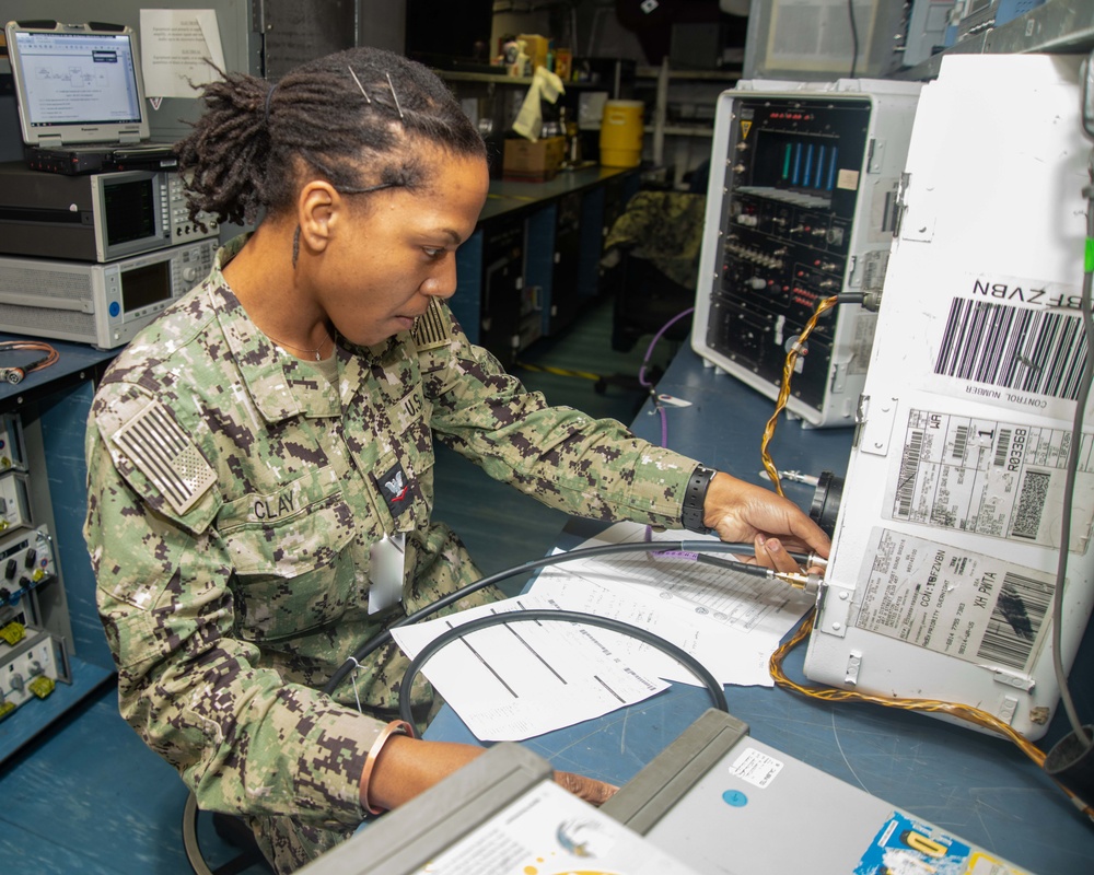 Sailor Calibrates Testing Equipment