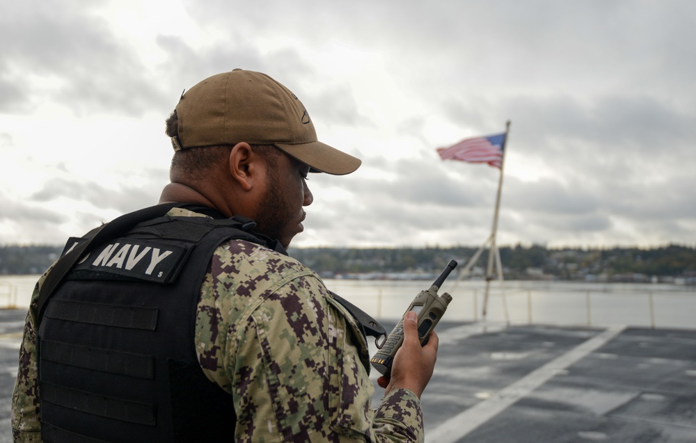 U.S. Navy Sailor Roves Flight Deck