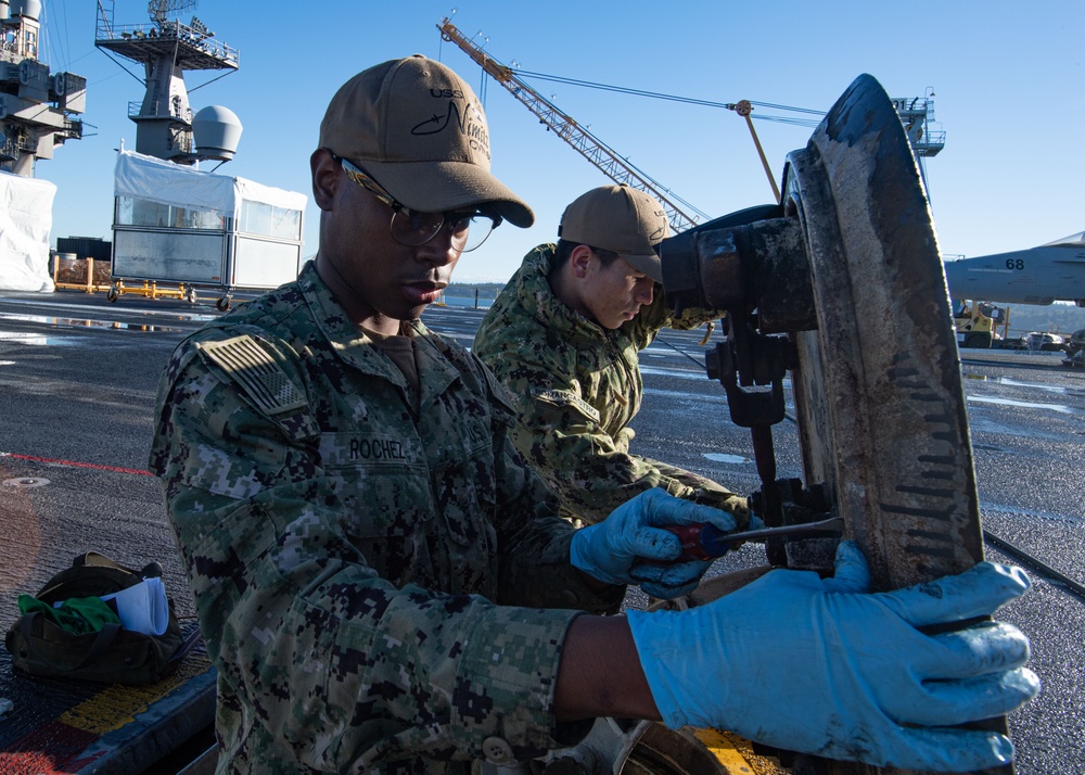 U.S. Navy Sailors Replace Gasket