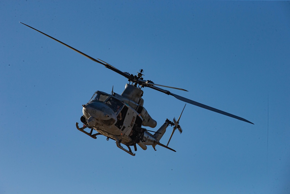 Marine helicopters participate in close air support