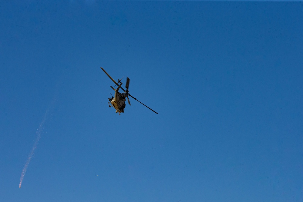 Marine helicopters participate in close air support