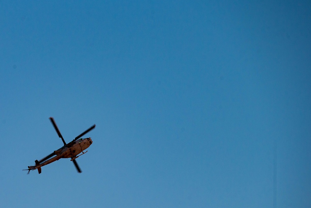 Marine helicopters participate in close air support