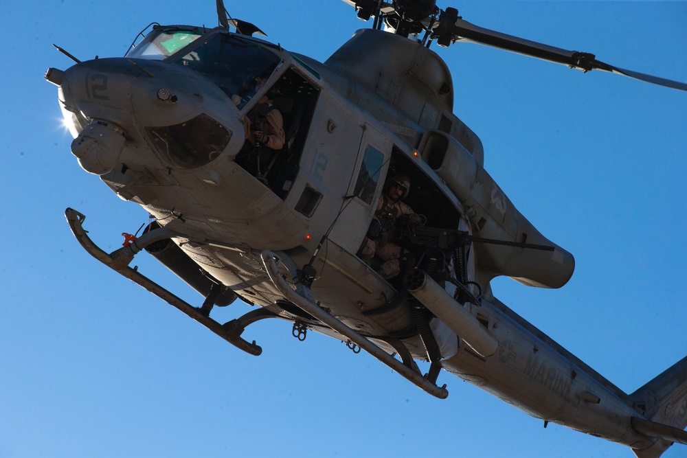 Marine helicopters participate in close air support