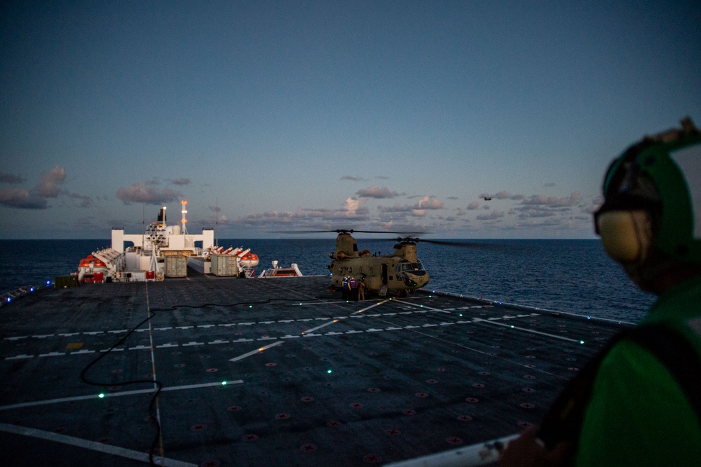 Pacific Partnership 2024-1: USNS Mercy Conducts Exercise with CH-47 Chinooks Oct. 22, 2023