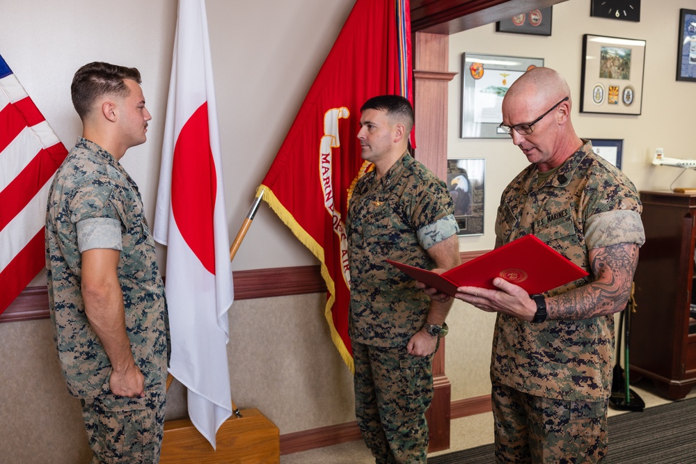 Marine Corps Air Station Iwakuni personnel receive Impact Iwakuni award