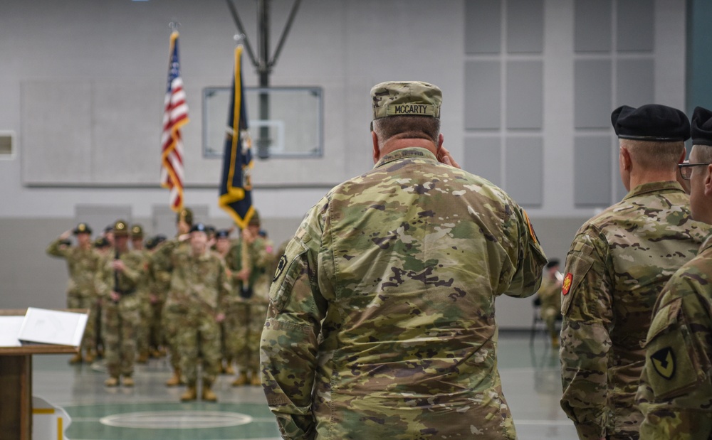 Task Force Marshall Conducts Casing of the Colors Ceremony