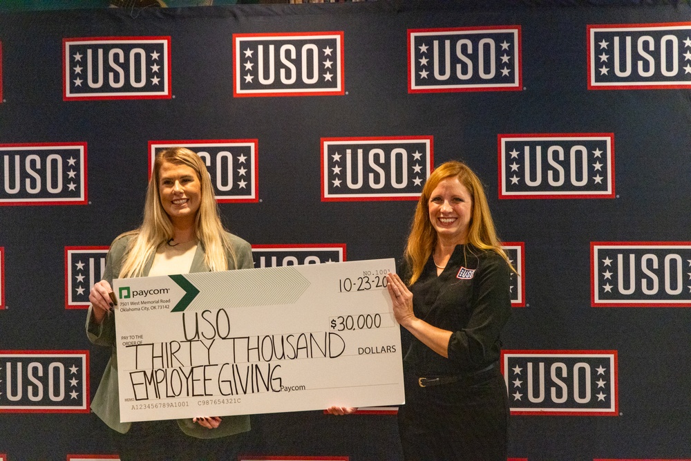 Fort Sill USO Receives $30,000 donation from Paycom, enriching programs for military families