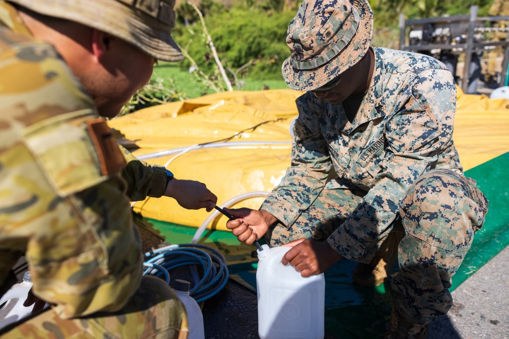 MRF-D engineers, ADF Soldiers, and Timor-Leste Defense Force Soldiers participate in the culminating event of Hari’i Hamutuk 23