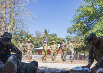 MRF-D engineers, ADF Soldiers, and Timor-Leste Defense Force Soldiers participate in the culminating event of Hari’i Hamutuk 23