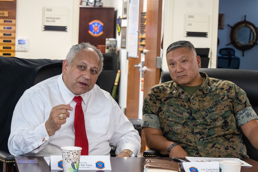 Secretary of the Navy visits the Marines and Sailors of the 24th Marine Expeditionary Unit