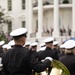 U.S. Navy Ceremonial Band rehearses for a full force arrival demonstration at the White House