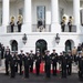 U.S. Navy Ceremonial Band rehearses for a full force arrival demonstration at the White House