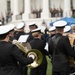 U.S. Navy Ceremonial Band rehearses for a full force arrival demonstration at the White House