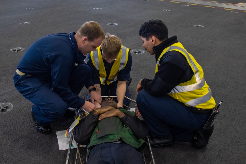 Abraham Lincoln conducts a mass casualty drill