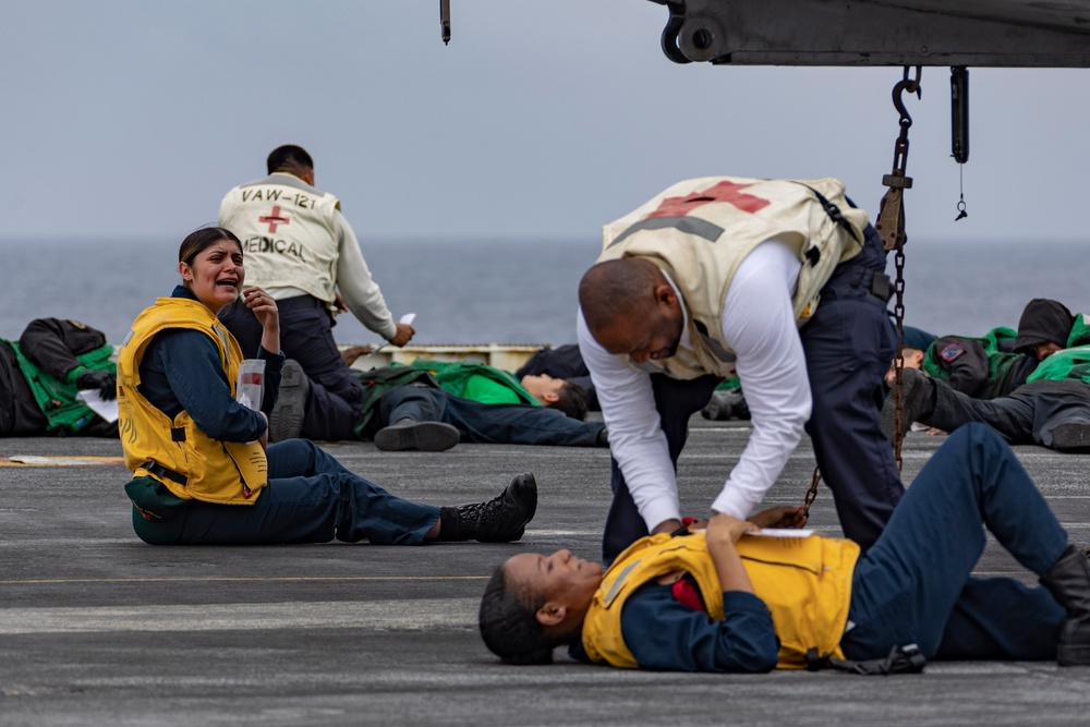 Abraham Lincoln conducts a mass casualty drill