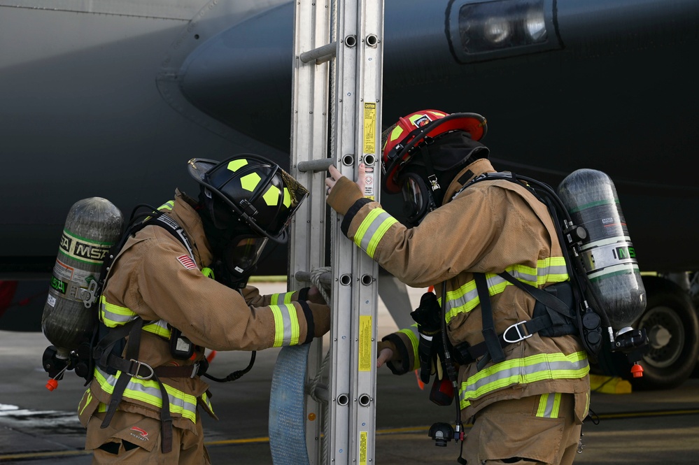 RAF Mildenhall conducts an aircraft mishap exercise